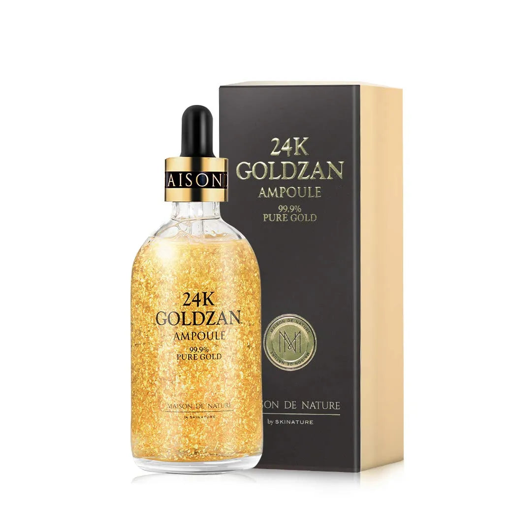 24K Goldzan Ampoule 99.9% Pure Gold Serum Anti-Aging, Hydrating & Collagen Boost