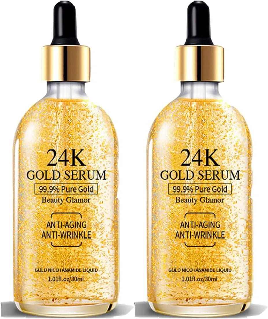 24K Goldzan Ampoule 99.9% Pure Gold Serum Anti-Aging, Hydrating & Collagen Boost