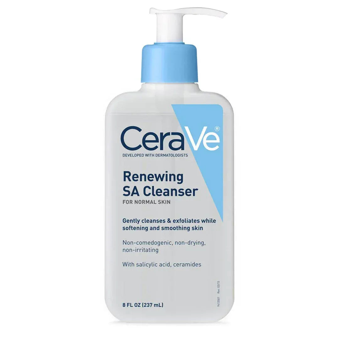 CeraVe Renewing SA Cleanser 237ml | Exfoliating Salicylic Acid Face Wash for Soft & Smooth Skin