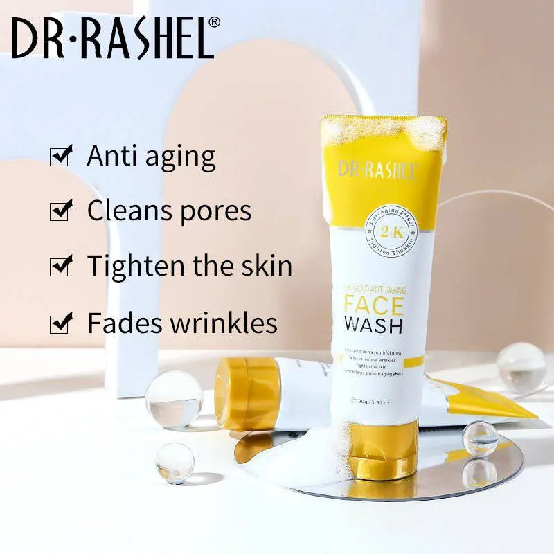 Dr. Rashel 24K Gold Anti-Aging Face Wash 100g Reduce Wrinkles, Brighten Skin & Restore Youthful Glow