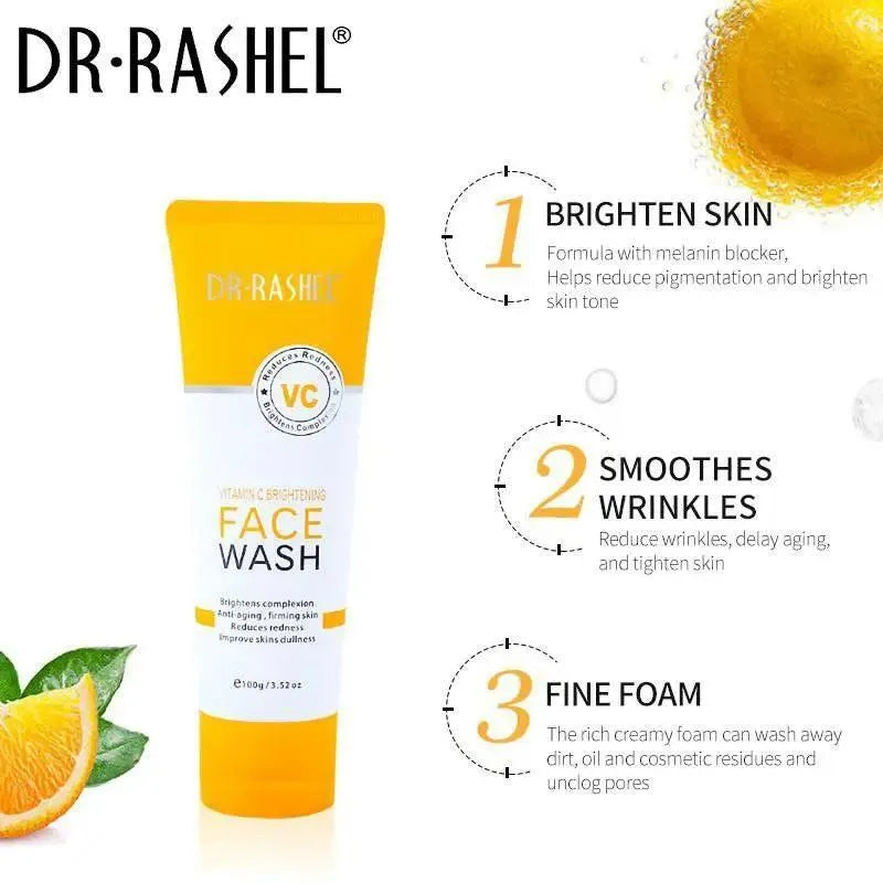 Dr. Rashel Vitamin C Brightening Face Wash 100g | Lighten Pigmentation, Reduce Wrinkles & Reveal Radiant Skin