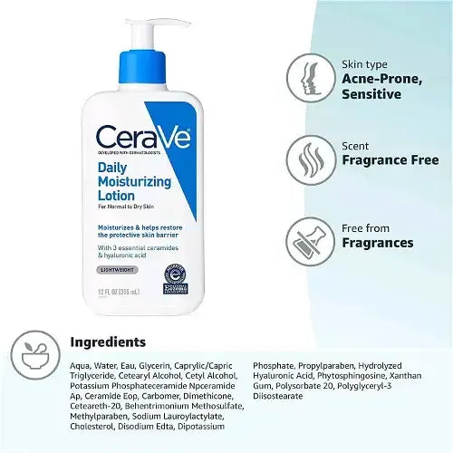 CeraVe Daily Moisturizing Lotion for Normal to Dry Skin | Lightweight, Fragrance-Free, Original Products